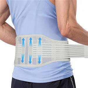 AYBUY Fascia Lombare Supporto Schiena, Fascia Elastica Lombare Ortopedica, Tessuto che Traspira e Comprime, fascia Elastica lombare per Uomini Donne per Lavoro e Uso Quotidiano(Grigio, XL)