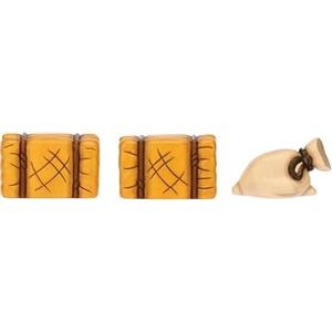 THUN - Set sacco e balle di fieno - ceramica - Collezione Presepe Classico - sacco 5,4 x3,2x3 - balle fieno 5,2x2,8x3,3 cm