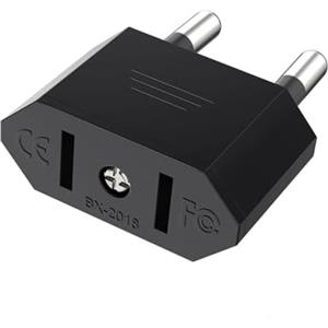 VIEVRE Adattatore US to EU, adattatore a 2 pin, USA Germania, adattatore USA, adattatore UE, America Messico Canada Egitto, Spagna adattatore UE, USA (nero)