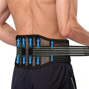 AYBUY Fascia Lombare Supporto Schiena, Fascia Elastica Lombare Ortopedica, Tessuto che Traspira e Comprime, fascia Elastica lombare per Uomini Donne per Sollevamento, Lavoro e Uso Quotidiano(Nero, XL)