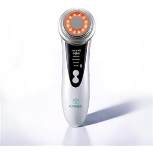 RAIREX Massaggiatore Viso 4 in 1 Lifting - Luce Rossa e Blu, Massaggio Vibrazione & Calore - Anti-Rughe, Contorno Occhi, Assorbimento Crema - Cura Viso, Collo, Mani, Piedi