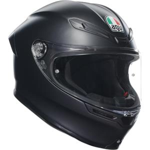 AGV - K6 S E2206 MPLK, Casco Moto Integrale Stradale Racing in Fibra Carboaramidica, Leggero, Aerodinamico, Visiera Panoramica Antigraffio, Interni Rimovibili, Predisposizione Pinlock, Nero Opaco, L