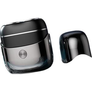 QINZITAO Rasoio elettrico a doppia testa in miniatura da uomo portatile per viaggi e toelettatura quotidiana Regolatore di barba ricaricabile USB