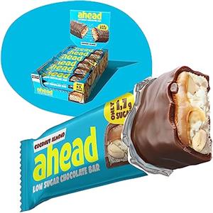AHEAD Barrette Chetogenica - 18 x 35g - Coconut Almond - senza zucchero - solo 5g di carboidrati netti per pezzo low carb - Keto Bar