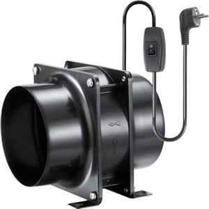 Moonjor Ventilatore tubolare assiale da 100 mm, 119 m³/h, ventilatore di scarico per canale, con interruttore on/off per garage, officina, ufficio, tenda di coltivazione