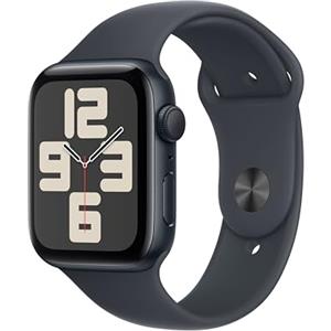 Apple Watch SE (2ª gen.) GPS 44 mm Smartwatch con cassa in alluminio Mezzanotte e Cinturino Sport Mezzanotte - S/M. Tracker per il fitness e il sonno, app Battito, Rilevamento incidenti