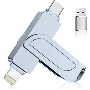 Gaulau [Senza App]Chiavetta USB 256GB per iPhone, MFi Chiavetta USB C,Lightning