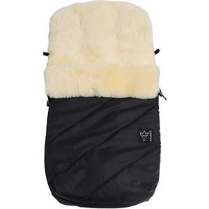 Kaiser 65420-25 Sacco termico per passeggino in lana d'agnello, Paat, colore: Nero