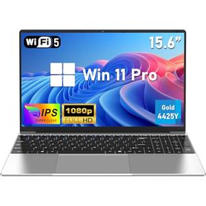 FUNYET Computer Portatile, 2026 Laptop PC da 15,6 pollici, 16 GB RAM 256 GB SSD, Pentium Gold 4425Y, IPS FHD 1920*1080 Notebook Laptop, apertura a 180°, 5000 mAh, supporta schede TF, studente, Type-C
