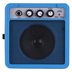 YDuupxe Mini Amplificatore per Chitarra Portatile da 5 W 5 * 2.4 * 4.9 Pollici Amplificatore per Chitarra Spreaker con Funzione Overdrive Jack per Cuffie per Elettrica (BLUE)