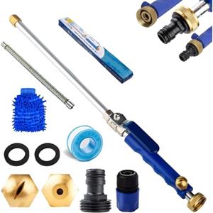 SYT-MD Ugello a Pressione Jetterix, Idropulitrice Jetterix, Bacchetta per Idropulitrice per Tubo da Giardino con 2 Punte Diverse, Connettori Rapidi e Guanti per Tubo da Giardino, Auto, Casa(Blue)