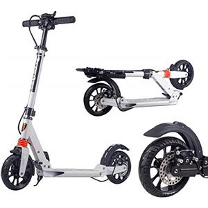Generic Monopattino per adulti, ruote grandi e ultra larghe con freno a mano a disco, pieghevole e regolabile in altezza, capacità 150 kg per pendolarismo, ideale per ragazzi e motociclisti unisex