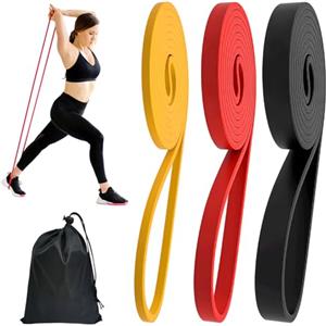 Silkmin 3 Pezzi Bande Elastiche Fitness, Elastici per Allenamento, Fascia Elastica Fitness per Trazioni Alla Sbarra, Resistance Bands, Elastici Allenamento Calisthenics, per Stretching, Yoga