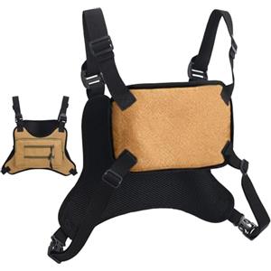 Genérico Gilet impermeabile per uomo con custodia Oxford, zaino per gilet leggero, per uomo, moto, sport all'aria aperta, telefono allenamento, escursionismo, ciclismo, Kaki, Vedi la descrizione