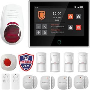 Wolf Guard antifurto allarme casa domestico con touch screen da 7 pollici, sistema di sicurezza intelligente 4G + WiFi con controllo tramite app Tuya, rilevatore di movimento (WT4F-W03)