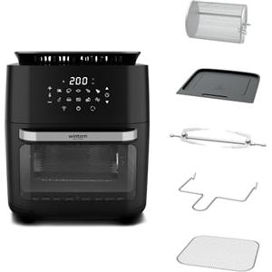 Avilia - TurboFry Friggitrice ad Aria XXL 12L con Display Touch, 12 Programmi, Accessori Inclusi e Ricettario per Cottura Senza Olio, Ideale per Grigliare, Arrostire e Cuocere in Modo Sano