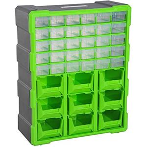 DURHAND Cassettiera Box Porta Minuteria per Officina con 30 Cassetti e 9 Scatole Grandi in Plastica 38 x 16 x 47.5cm