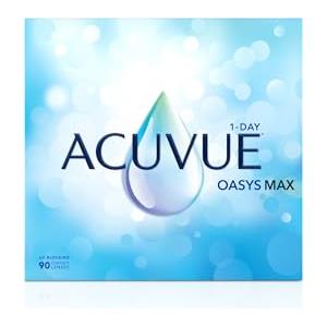 ACUVUE OASYS MAX 1-Day, lenti a contatto giornaliere; Comfort tutto il giorno e visione nitida, filtrano la maggior parte della luce blu-viola;-4.75 diottrie; BC 8.5; DIA 14.30; 90 lenti