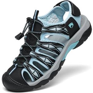 Dannto Sandali Sportivi Donna Traspirante All'aperto Antiscivolo Escursionismo Sandali da Trekking Passeggiata Arrampicata(nero blu,41)