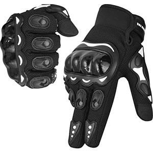 WESTWOOD FOX Guanti da moto per uomo e donna, guanti da moto con dita intere, per BMX, MX, ATV, MTB, equitazione, caccia, arrampicata e sport all'aria aperta (2XL, NERO)