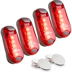 greate 4X Luce per Corsa Notturna Impermeabile - Luce Lampeggiante con Cinturino in Velcro e Clip perfette per Lo Zaino - Luce per Runner, Luce Corsa Notturna, Luce per Correre di Notte, Running Luce