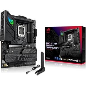 ASUS ROG Strix B860-F Gaming WiFi, Scheda Madre Intel ATX, 16+1+2+1 Fasi di Alimentazione, Slot DDR5, PCIe 5.0, Adatta per PC AI-Advanced, 4 Slot M.2, WiFi 7, AI Networking II, Aura Sync RGB, Nera