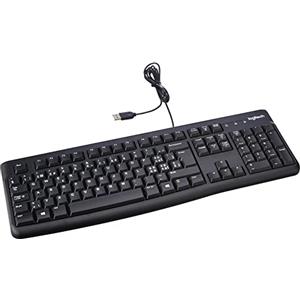 Logitech K120 Tastiera Cablata Business ‎per Windows/Linux, Layout Svizzero ‎Qwertz, Nero
