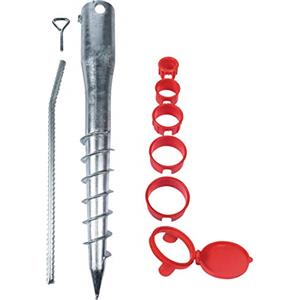 Meister 9979400 9979400-Vite per tubi con diametro da 26 a 64 mm, con 5 riduttori, zincati a fuoco, ombrellone, manicotto avvitabile, Ø 6.5, Set da 8 pezzi in totale