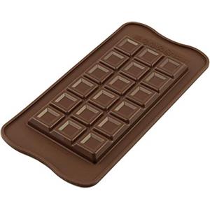silikomart | SCG37 Stampo in Silicone per Cioccolatini TABLETTE CHOCO BAR, Antiaderente, 21 Cioccolatini, Confezione da 1 Stampo per Dolci, Easy Choc, 154 x 77 mm, h 9 mm, Volume 91 ml, Made in Italy