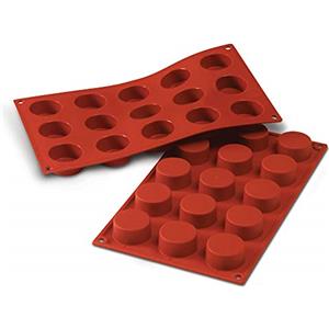 silikomart | SF027 Stampo in Silicone per Monoporzioni PETIT-FOURS, Antiaderente, 15 Pasticcini, Confezione da 1 Stampo per Dolci, Ø 40 h 20 mm, Made in Italy