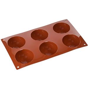 silikomart | SF002 Stampo in Silicone per Monoporzioni SEMISFERA, Antiaderente, 6 cavità, Confezione da 1 Stampo per Dolci, ø 70 h 35 mm, Made in Italy