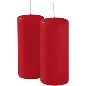 Cereria Di Giorgio - 9 Candele Cero - Diametro 5 cm Altezza 12 cm - Colore Rosso - Durata 40 Ore - Non profumate
