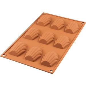 silikomart | SF032 Stampo in Silicone per Monoporzioni MADELEINE, Antiaderente, 9 Monoporzioni, Confezione da 1 Stampo per Dolci, 68 x 45 mm, h 17 mm, Made in Italy