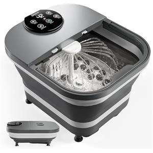 COMFIER Pediluvio Massaggiatore Piedi Elettrico con Calore e Massaggio Rotante Automatico, Getto d'Acqua a 180°, Ampio Display LED, Piastre Massaggianti Rimovibili, Regalo per Familiari e Amici