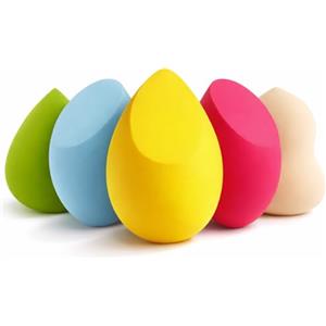 LAC FOR YOU Spugnette Trucco Beauty Blender - Set 5pz | Spugna Fondotinta e Correttore Viso, Make Up Sponge per Base Liquida e in Crema, Accessori Make Up (Wet & Dry)