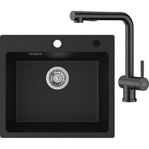 CECIPA 50 x 45 cm GranitoLavello con Rubinetto