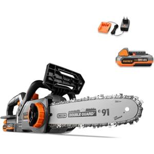 Fuxtec Motosega a batteria 20V FUXTEC FX-E1KS20 - con batteria e caricatore - lunghezza di taglio 24 cm (10 pollici) velocità della catena di 5m/s - leggera e compatta