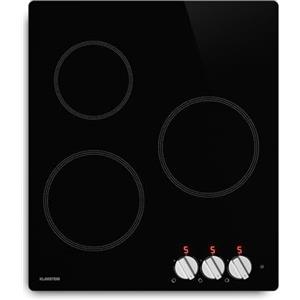Klarstein Kochheld Piano Cottura a Induzione - 3 Zone, 5700W Boost, Manopola Rotante, Vetroceramica Facile da Pulire, Indicatore Calore Residuo, Protezione Surriscaldamento, 45cm, Nero
