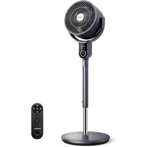 Aigostar Ventilatore a Piantana Silenzioso (23 dB) Motore DC, Circolatore d'Aria 3D con Telecomando, 8 Velocità, Timer 12 ore, Altezza Regolabile, Design 2 in 1, Risparmio Energetico, Casa e Ufficio