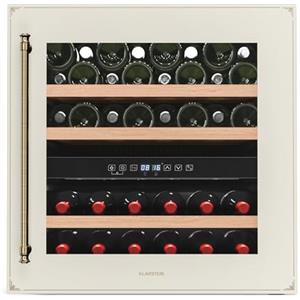 Klarstein Vinsider Victoria 36 - Cantinetta per Vini, 36 Bottiglie, Doppia Temperatura 5-22°C, Touch Control, LED, Silenziosa: 41 dB, Protezione UV, Da Incasso, Crema