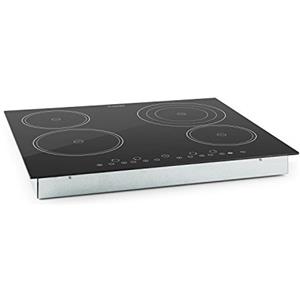 Klarstein Piano Cottura Elettrico Vetroceramica, Piano Cottura Elettrico 4 Fuochi Moderno, 4 Piastre 6500W Integrato, Vetroceramica Touch con Timer