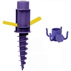 Sekey picchetto di Supporto per ombrellone Mare Spiaggia Vacanze Sole Giardino Punta Terra Sabbia trivella Gancio per ombrellone (Viola)