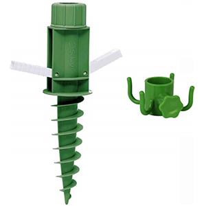 Sekey picchetto di Supporto per ombrellone Mare Spiaggia Vacanze Sole Giardino Punta Terra Sabbia trivella Gancio per ombrellone (Verde)