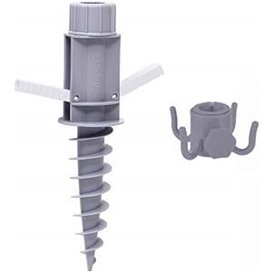 Sekey picchetto di Supporto per ombrellone Mare Spiaggia Vacanze Sole Giardino Punta Terra Sabbia trivella Gancio per ombrellone (Grigio)