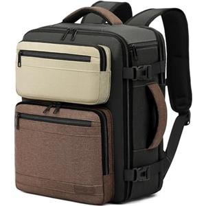 VANKEV Ryanair Easyjet Eurowings Wizz Air Zaino da Viaggio Aereo 40x30x20cm-24L, Bagaglio a Mano Per Viaggio Zaino per Laptop Adatto da 15,6 Pollici oliva verde scuro/marrone