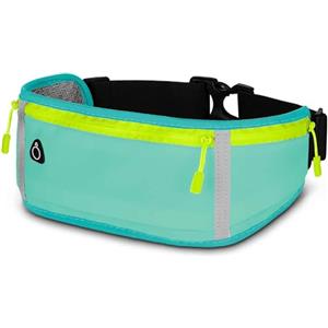 ONEFLOW Active Pro - Cintura da corsa per Samsung Galaxy A14 (4G/5G) con 3 scomparti, traspirante, per sport, per jogging, cellulare, marsupio, impermeabile, colore: Blu