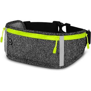 ONEFLOW Active Pro - Cintura da corsa per Samsung Galaxy A5 (2017), con 3 scomparti, traspirante, per sport, per jogging, cellulare, marsupio impermeabile, per corsa, colore grigio scuro