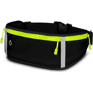 ONEFLOW Active Pro - Cintura da corsa per Oukitel con 3 scomparti, traspirante, per lo sport, per il jogging, il cellulare, impermeabile, per la corsa, Massimo nero, Oukitel WP39, Utility