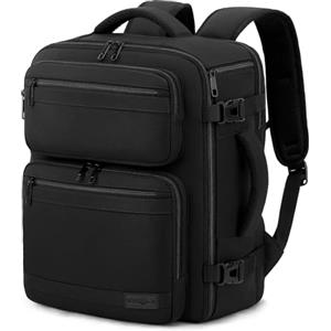 VANKEV Ryanair Easyjet Eurowings Wizz Air Zaino da Viaggio Aereo 40x30x20cm-24L, Bagaglio a Mano Per Viaggio Zaino per Laptop Adatto da 15,6 Pollici nero