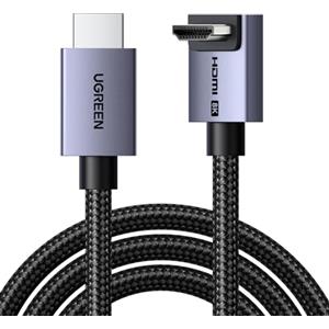 UGREEN 8K Cavo HDMI 2.1 Curvo 90° 10K 8K 60Hz 4K 240Hz Alta Velocità 48Gbps Cordon HDMI Alluminio Dynamic HDR Dolby Atmos HDCP Trecciato Nylon Compatibile con PS5 4 Xbox MacBook Pro Blu Ray HDTV (2M)